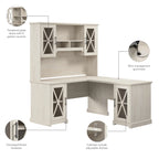 Lennox L Shaped Desk with Hutch and Storage Cabinets by Bush Furniture