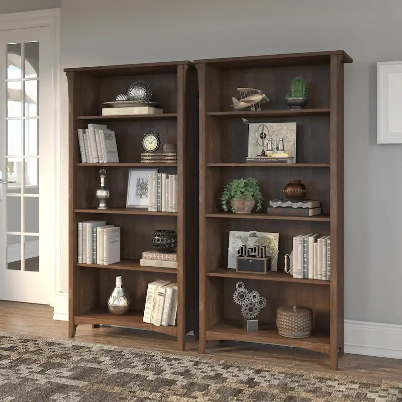 Salinas Tall 5-shelf Bookcase (Set of 2) by Bush Furniture