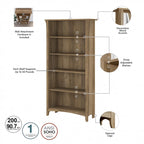 Salinas Tall 5-shelf Bookcase (Set of 2) by Bush Furniture