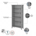 Salinas Tall 5-shelf Bookcase (Set of 2) by Bush Furniture