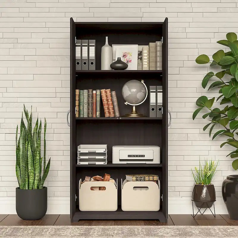 Cabot Tall Storage Cabinet with Doors by Bush Furniture