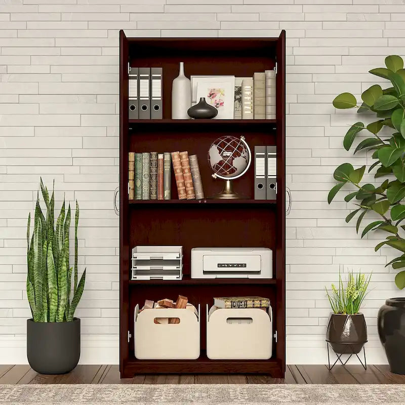 Cabot Tall Storage Cabinet with Doors by Bush Furniture