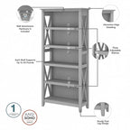 Key West 54W Computer Desk with Cabinet and Bookcase by Bush Furniture