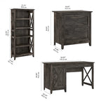 Key West 54W Computer Desk with Cabinet and Bookcase by Bush Furniture