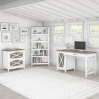 Key West 54W Computer Desk with Cabinet and Bookcase by Bush Furniture