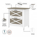 Key West 54W Computer Desk with Cabinet and Bookcase by Bush Furniture
