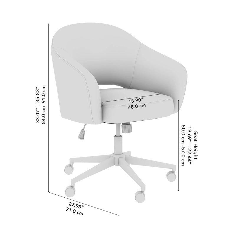 Bush Furniture Fairfax Mid Century Modern Desk Chair for Home Office