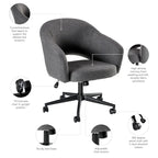 Bush Furniture Fairfax Mid Century Modern Desk Chair for Home Office
