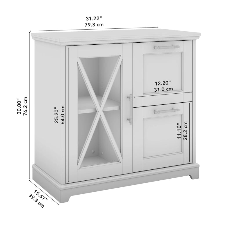 Lennox 2 Drawer Lateral File Cabinet with Shelves by Bush Furniture