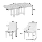 Rustic 7-Piece Extendable Dining Table Set with 18in Removable Leaf