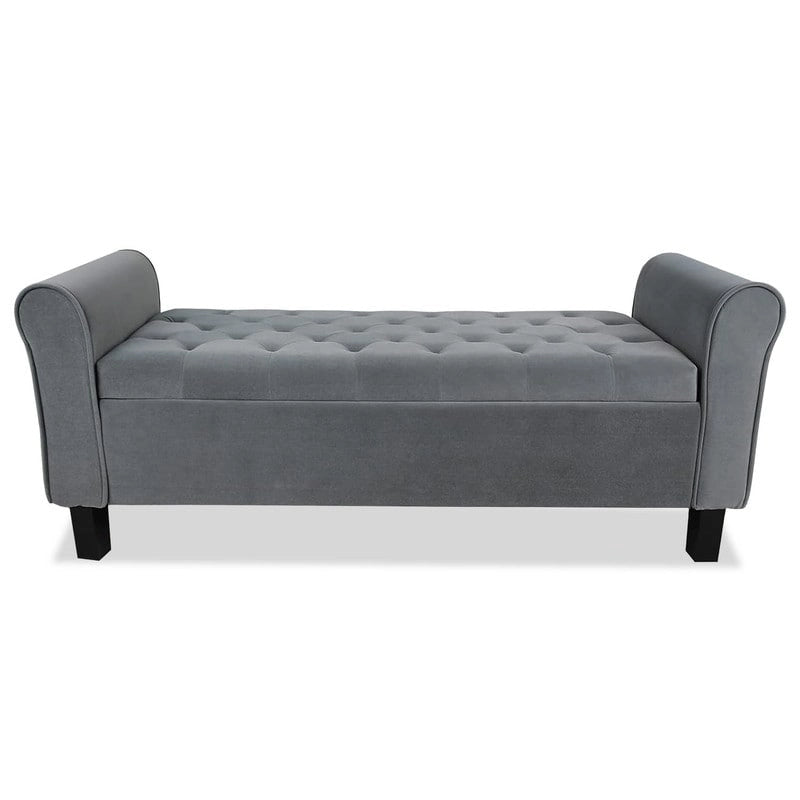 Velvet Ottoman Bench with Storage and Arms