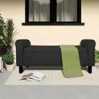 Velvet Ottoman Bench with Storage and Arms
