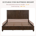 GDFStudio - Harrison Sturdy Solid Wood Bed Frame with Tall Headboard for Elegant Bedrooms