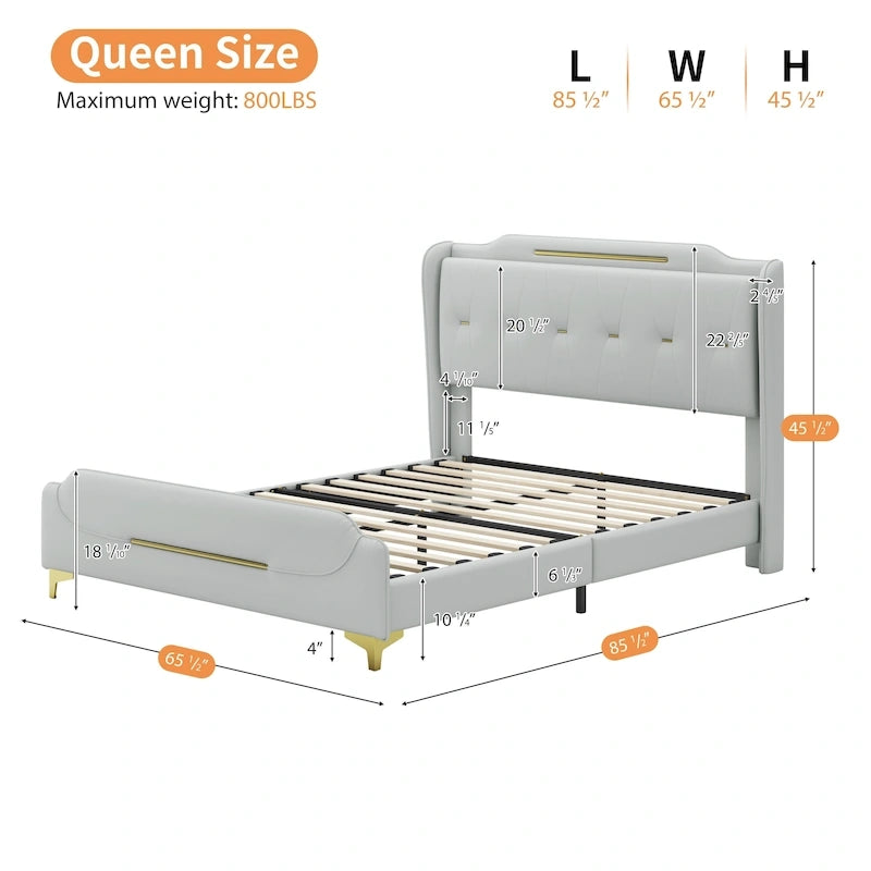 Uphou Modern Upholstered PU Leather Bed by Christopher Knight Home
