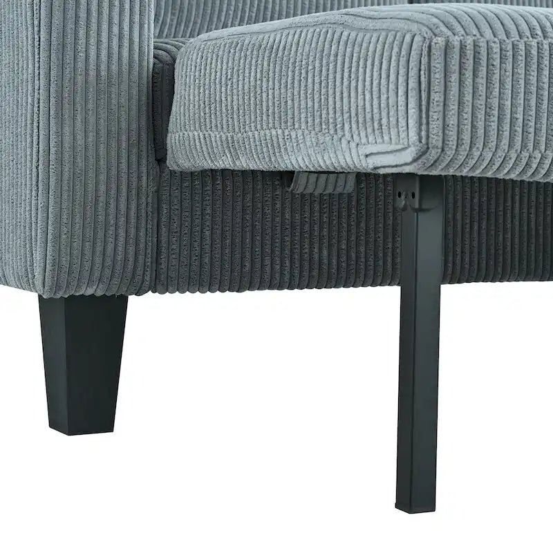 Christopher Knight Home - Reversible Fabric Sleeper L-Shaped Sectional Sofa with Storage Chaise, USB Ports & Cup Holders