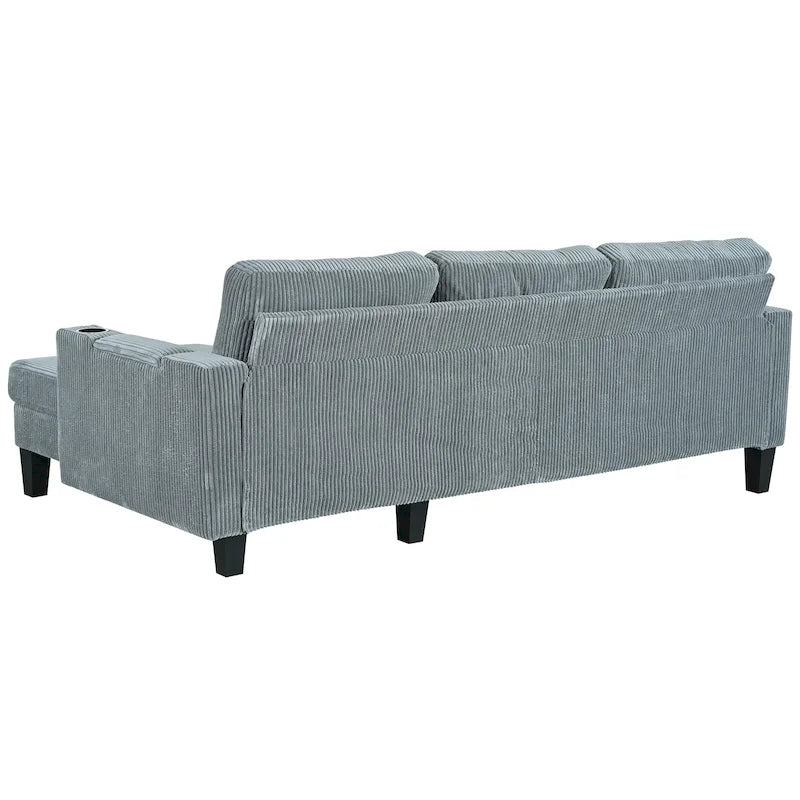 Christopher Knight Home - Reversible Fabric Sleeper L-Shaped Sectional Sofa with Storage Chaise, USB Ports & Cup Holders