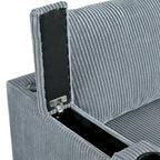 Christopher Knight Home - Reversible Fabric Sleeper L-Shaped Sectional Sofa with Storage Chaise, USB Ports & Cup Holders