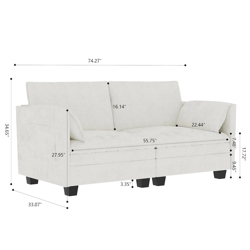 Christopher Knight Home - Sophia Mid-Century Modern Loveseat Sofa