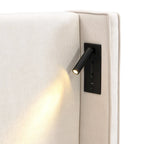 Christopher Knight Home- Cassie Upholstered Bed Frame with Reading Lamp & USB Port
