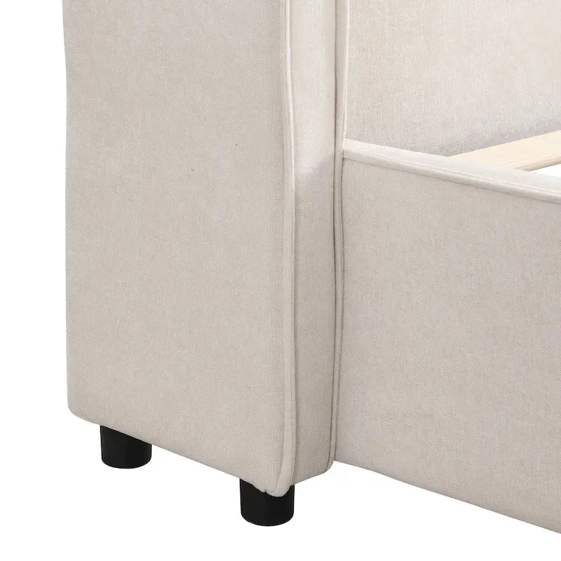 Christopher Knight Home- Cassie Upholstered Bed Frame with Reading Lamp & USB Port