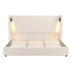 Christopher Knight Home- Cassie Upholstered Bed Frame with Reading Lamp & USB Port