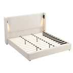 Christopher Knight Home- Cassie Upholstered Bed Frame with Reading Lamp & USB Port