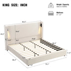 Christopher Knight Home- Cassie Upholstered Bed Frame with Reading Lamp & USB Port