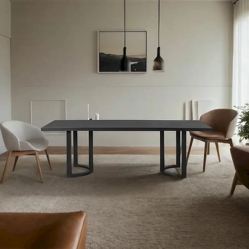 Kenneth Modern 95-Inch Dining Table with U-Shaped Trestle Base by Christopher Knight Home