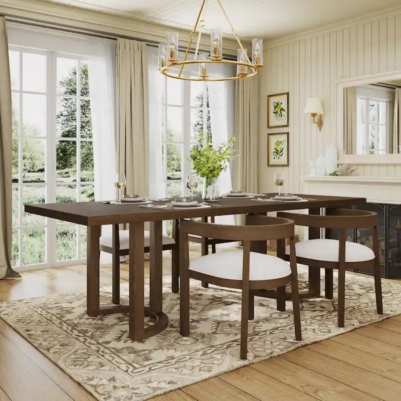 Kenneth Modern 95-Inch Dining Table with U-Shaped Trestle Base by Christopher Knight Home