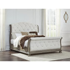  Ardenfield Light Brown/Beige Upholstered Sleigh Bed