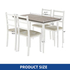 Moasis Farmhouse Dining Table Set with 4 Chairs Rectangular Dining Set Roman Column Style Kitchen