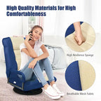 360-Degree Swivel Gaming Floor Chair with Foldable Adjustable Backrest