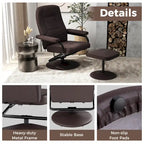 Costway Reclining Chair with Ottoman Lounge Accent Armchair Padded