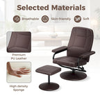 Costway Reclining Chair with Ottoman Lounge Accent Armchair Padded