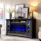 Farmhouse Fireplace TV Stand for up-to-80 TV, Entertainment Center