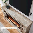 Farmhouse Fireplace TV Stand for up-to-80 TV, Entertainment Center