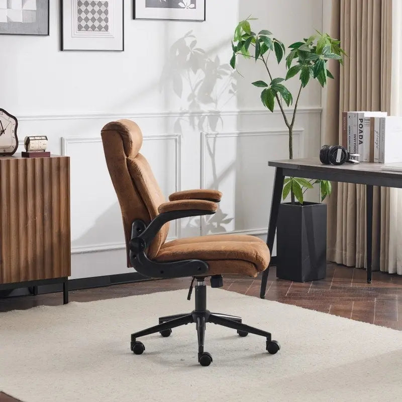 28W Mid-Back Swivel Office Chair Task Chair With Adjustable Arms - N/A