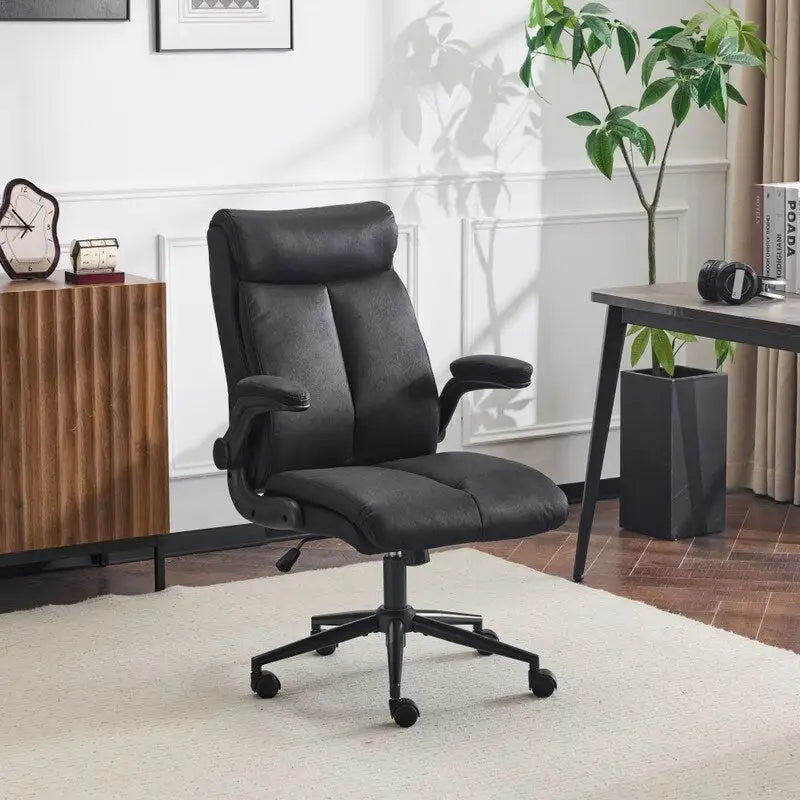28W Mid-Back Swivel Office Chair Task Chair With Adjustable Arms - N/A