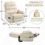 Deluxe Version Dual Motors Power Lift Recliner,Lay Flat 74.8  Length,100% Polyester,Message/Heat,Eazy Assemble