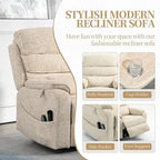 Deluxe Version Dual Motors Power Lift Recliner,Lay Flat 74.8  Length,100% Polyester,Message/Heat,Eazy Assemble