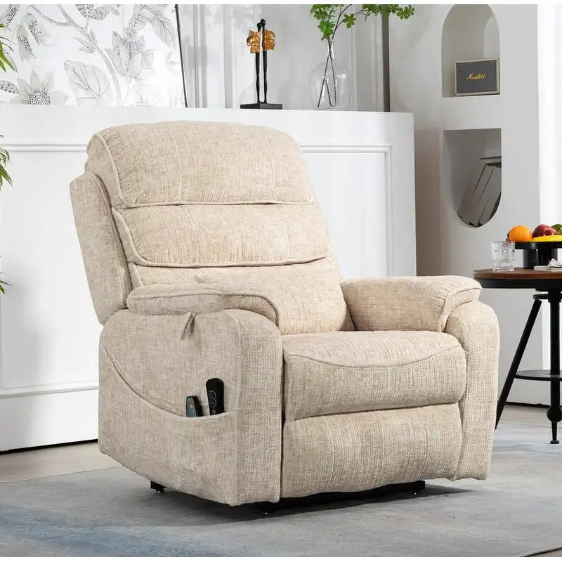 Deluxe Version Dual Motors Power Lift Recliner,Lay Flat 74.8  Length,100% Polyester,Message/Heat,Eazy Assemble