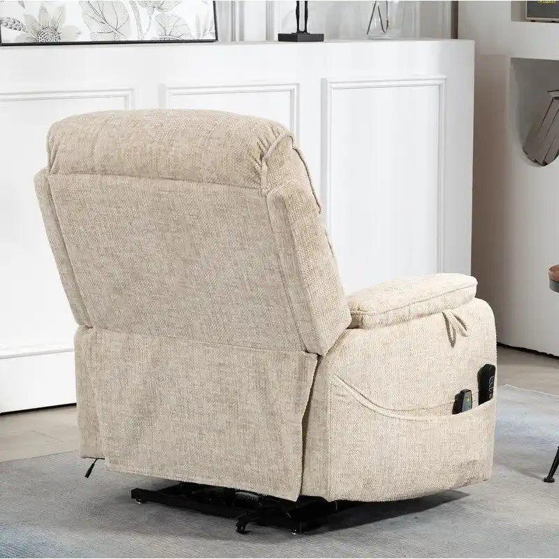 Deluxe Version Dual Motors Power Lift Recliner,Lay Flat 74.8  Length,100% Polyester,Message/Heat,Eazy Assemble