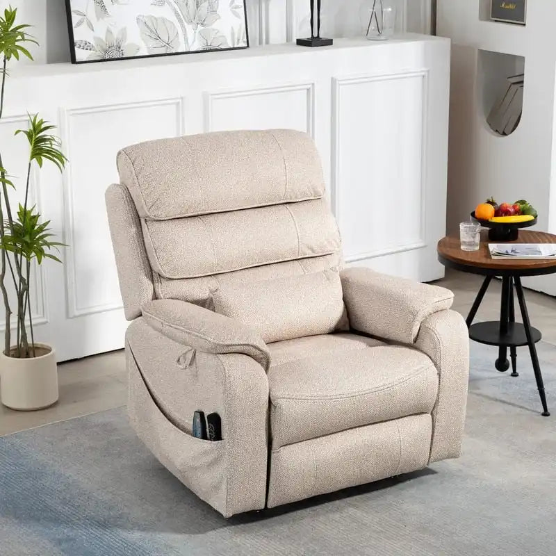 Deluxe Version Dual Motors Power Lift Recliner,Lay Flat 74.8  Length,100% Polyester,Message/Heat,Eazy Assemble