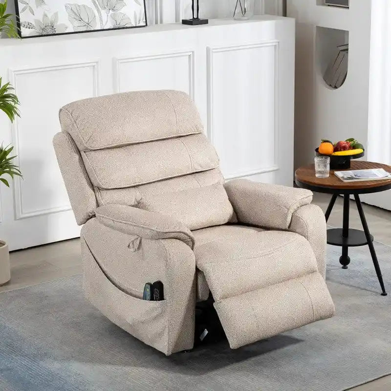 Deluxe Version Dual Motors Power Lift Recliner,Lay Flat 74.8  Length,100% Polyester,Message/Heat,Eazy Assemble