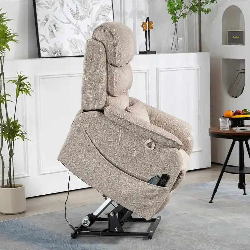 Deluxe Version Dual Motors Power Lift Recliner,Lay Flat 74.8  Length,100% Polyester,Message/Heat,Eazy Assemble