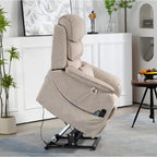 Deluxe Version Dual Motors Power Lift Recliner,Lay Flat 74.8  Length,100% Polyester,Message/Heat,Eazy Assemble