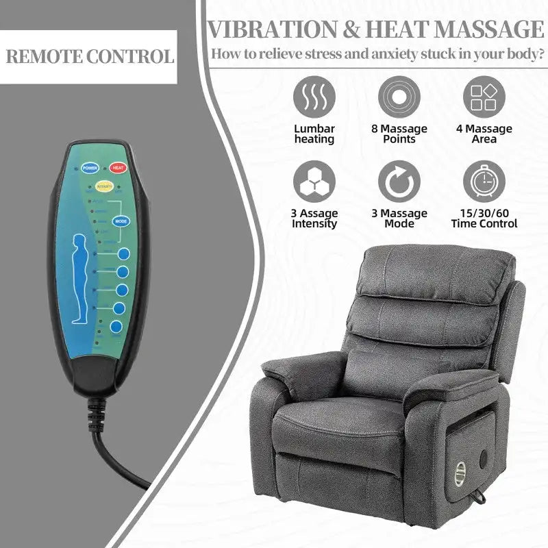Deluxe Version Dual Motors Power Lift Recliner,Lay Flat 74.8  Length,100% Polyester,Message/Heat,Eazy Assemble