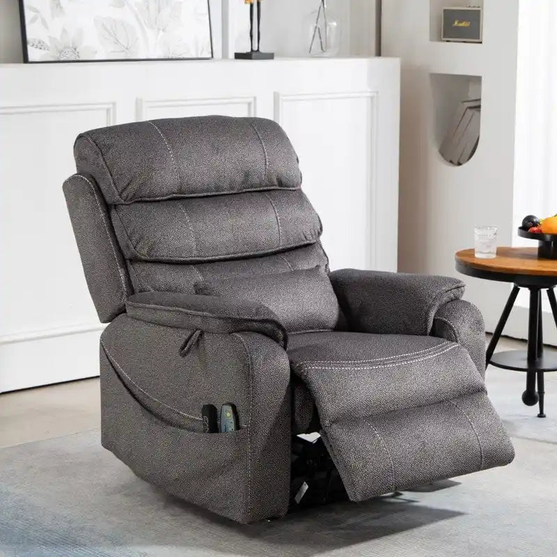 Deluxe Version Dual Motors Power Lift Recliner,Lay Flat 74.8  Length,100% Polyester,Message/Heat,Eazy Assemble
