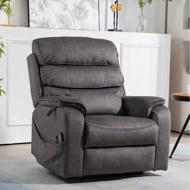 Deluxe Version Dual Motors Power Lift Recliner,Lay Flat 74.8  Length,100% Polyester,Message/Heat,Eazy Assemble