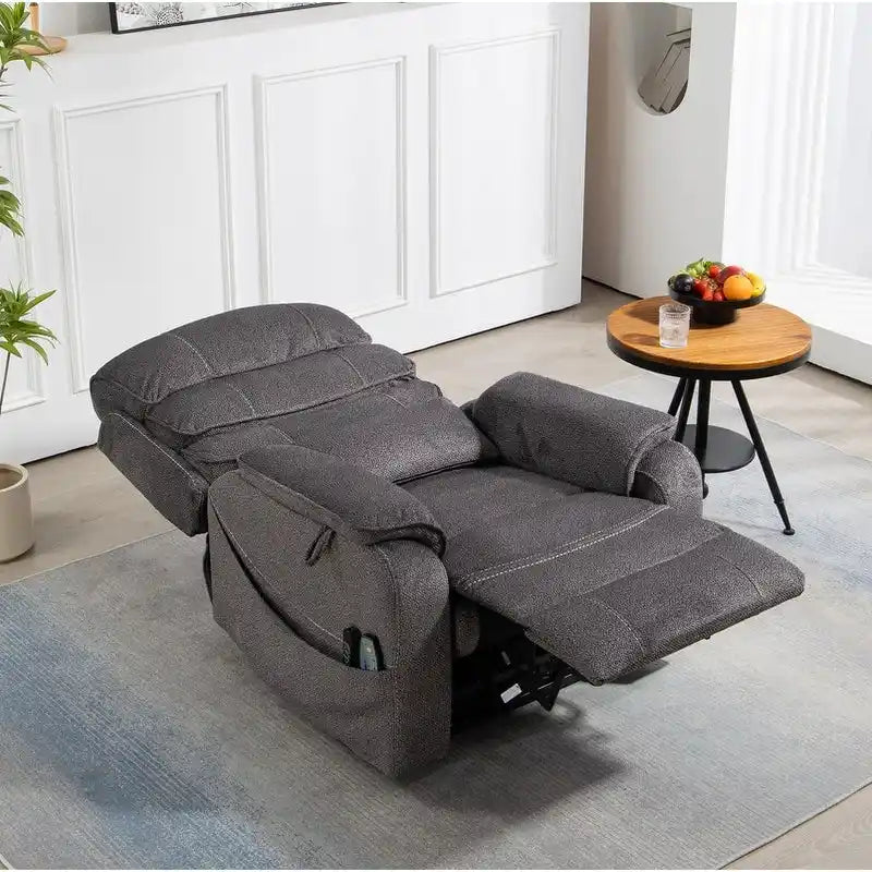 Deluxe Version Dual Motors Power Lift Recliner,Lay Flat 74.8  Length,100% Polyester,Message/Heat,Eazy Assemble